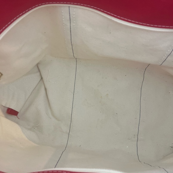 Vintage LL Bean Boat And Tote Bag Canvas Red Trim 1980s 1990s Approx 19”X12” - Picture 5 of 13